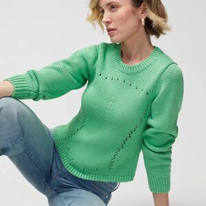 White House Black Market Long Sleeve Pointelle Detail Pullover Sweater (size S)